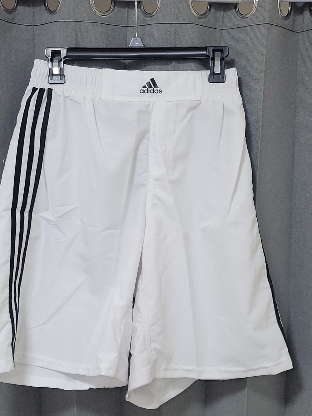 adidas Men’s White Athletic Shorts with Black Side Stripes